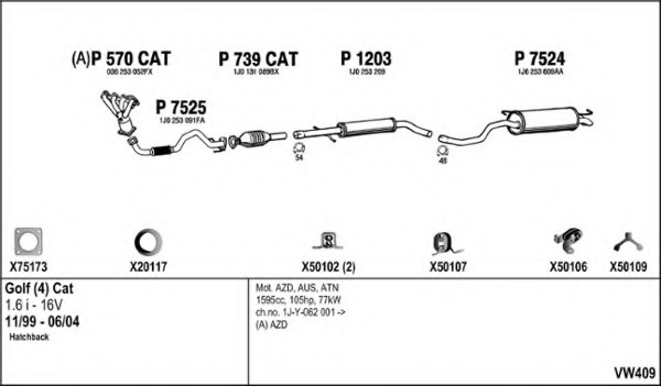 FENNO VW409 Exhaust System